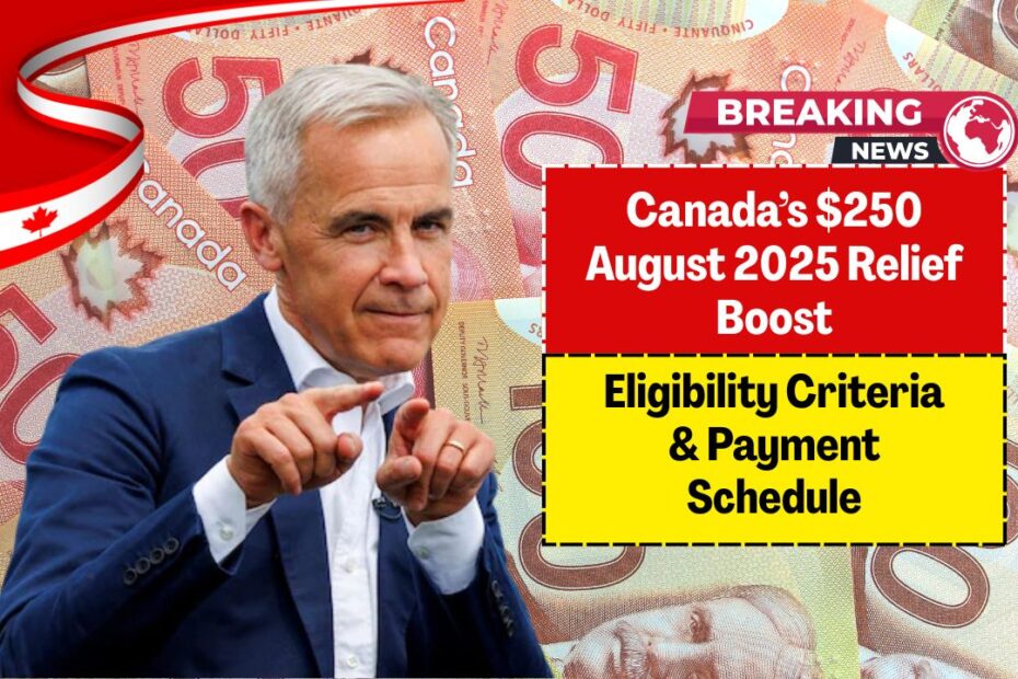 Canada’s $250 August 2025 Relief Boost – Eligibility Criteria & Payment Schedule